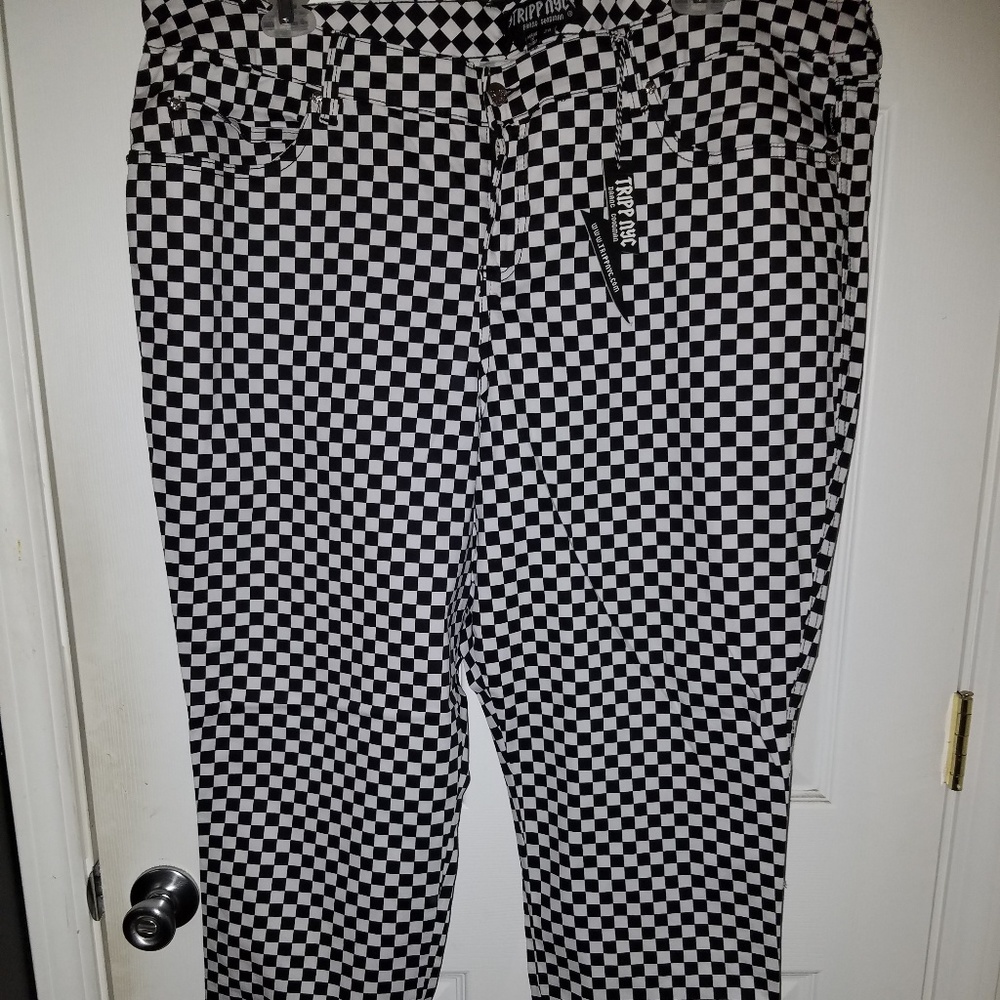 Nwt Tripp Checkerboard Jeans Plus Size 28